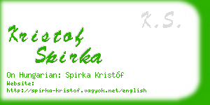 kristof spirka business card
